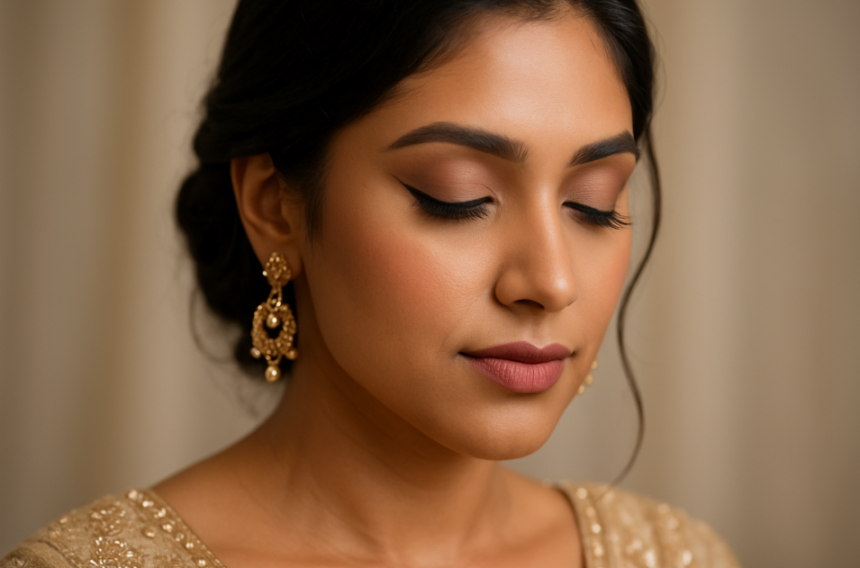 Soft shadow wings bridal makeup trend