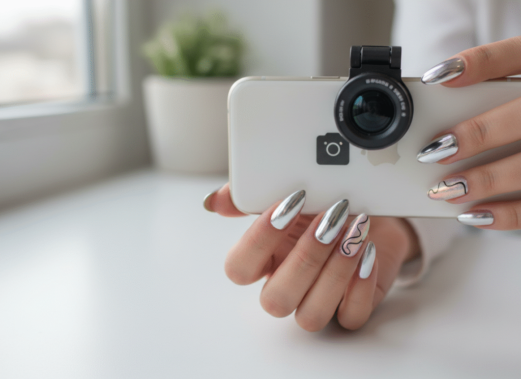 Capturing the Perfect Photo of Chrome Trendy Nail Designs