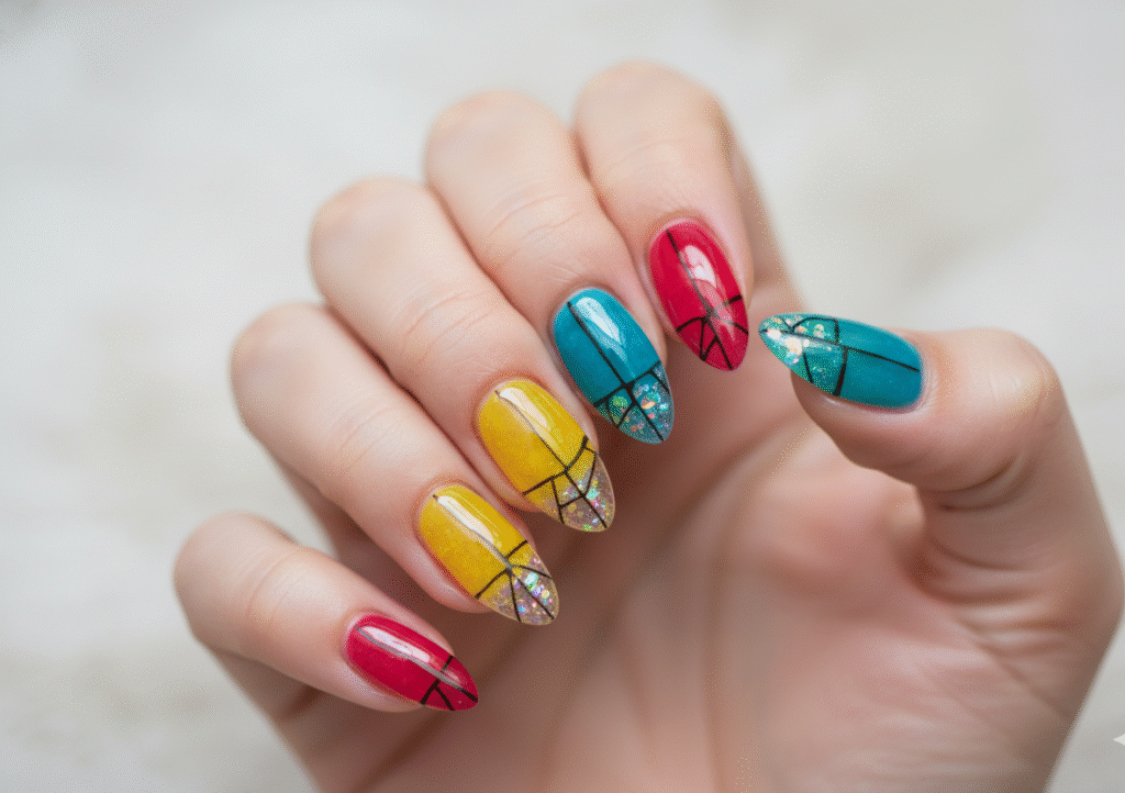 Jelly and Glass Nails Translucent Pop of Colour